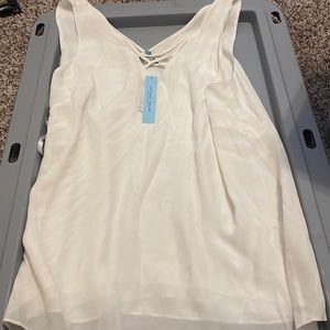 NWT, size medium, white, high neck, work blouse